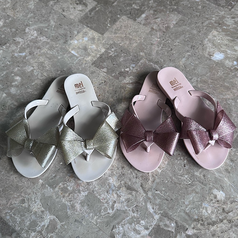 Mel by Melissa Harmonic Bow Sandal girls size 13 (2 pair)